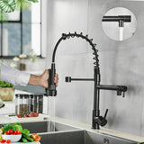 2023 Matte Black Pull out Kitchen tap DR Brass Dual outlets