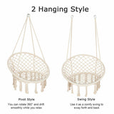 Hammock Chair Macrame Cotton Swing Bed Relax Outdoor Hanging Indoor 2 Color