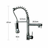 2023 New Brass Matte Black pull out with spray function spring kitchen mixer tap faucet