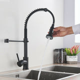 2023 Matte Black Pull out Kitchen tap DR Brass Dual outlets