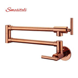 2023 Brushed Copper Kitchen tap Wall Mounted Pot Filler Single Cold Water inlet