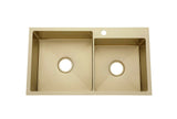 2022 Burnished brushed Brass gold Copper stainless steel 304 double bowl kitchen sink