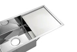 Polished stainless steel Chrome Single Round bowl kitchen sink trough  with Drainer