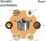 High End Quality Targu Tri-ply Non-Stick Stockpot with Tempered Glass Lid Anti-Scratch Soup Pot