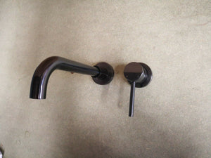 Deep Burnished Brushed Gunmetal color wall mixer tap faucet spout 250 mm