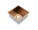Single Burnished brushed rose gold copper stainless steel kitchen sink hand trough 450*450 mm