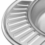 New 2021  stainless steel 304 single round bowl kitchen sink with small drainer board
