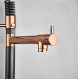 2022 Matte Black & Rose gold pull out with spray function spring kitchen mixer tap faucet