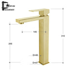 2021 Burnished Brass gold high mixer tap faucet  Square spout