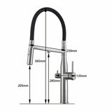 2024 Matte Black Pull out Kitchen tap stainless steel 3 way Pure Filter Water PVD plated