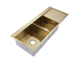 Burnished Brass Gold stainless steel 304 double bowl kitchen sink with drainer tap hole