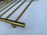 Brushed Brass Gold NON Heated Towel Rail rack Round 8 bar 620 mm wide