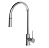 2023 New Matte Black pull out with spray function spring kitchen mixer tap faucet stainless steel made