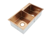 2021 Burnished rose gold Copper stainless steel 304 double bowl kitchen sink with tap hole