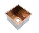 Single Burnished brushed gold copper stainless steel kitchen sink hand trough 450*450*280 mm Deep