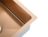 Single Burnished brushed rose gold copper stainless steel kitchen sink hand trough 450*450 mm