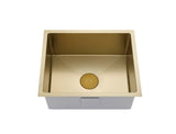 2023 Single Burnished brushed Brass gold stainless steel kitchen sink hand trough 550*450*250 mm