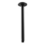 300 mm 12 Inch Matte Black Rainfall Shower Head With raised arm square wall mixer shower set