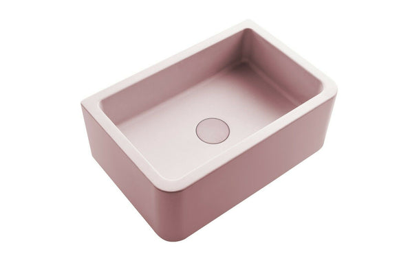 New Ultra Modern concrete cement wash basin counter top Matt Pink rectangle basin 2022