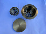 Burnished Brass Gold stainless steel Single Round bowl kitchen sink trough 420mm