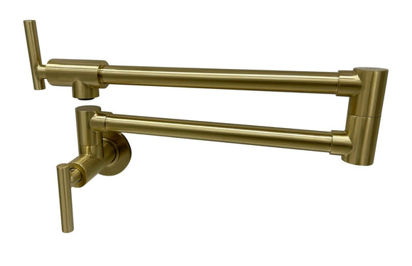 2024 Brushed Gold Kitchen tap Wall Mounted Pot Filler Single Cold Water inlet