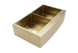 Burnished Brushed brass Gold  stainless steel 304 double bowl Butler Apron Farmhouse kitchen sink