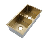 2022 Burnished brushed Brass gold Copper stainless steel 304 double bowl kitchen sink