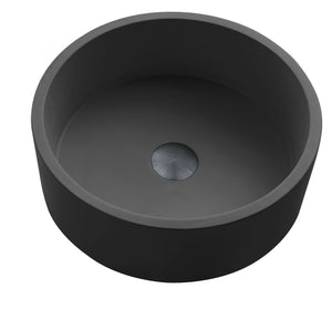 New Ultra Modern concrete cement wash basin counter top Matt Black Round basin 2022