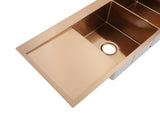Burnished Rose Gold Copper stainless steel 304 double bowl kitchen sink with drainer tap hole