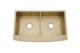 Burnished Brushed brass Gold  stainless steel 304 double bowl Butler Apron Farmhouse kitchen sink