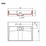 500*300 mm Ultra Modern man made wash basin counter top Wall Hung Basin White 2021