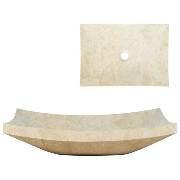 2021 Hand Crafted Marble Nature stone wash basin Hermès Cream 500*350*120 mm