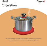 High End Quality Targu 200 mm Stockpan Tri-ply Non-Stick Stockpot with Tempered Glass Lid Anti-Scratch Soup Pot