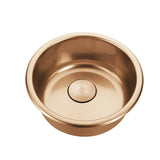 Burnished Rose Gold Copper stainless steel Single Round bowl kitchen sink trough 420mm
