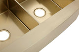 Burnished Brushed brass Gold  stainless steel 304 double bowl Butler Apron Farmhouse kitchen sink