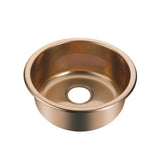 Burnished Rose Gold Copper stainless steel Single Round bowl kitchen sink trough 420mm