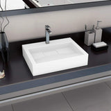 NEW 600*380 mm White Wall hung basin bathroom on top basin stone cast modern design