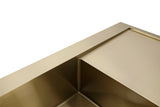 Burnished Brass Gold stainless steel 304 double bowl kitchen sink with drainer tap hole