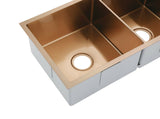 2021 Burnished rose gold Copper stainless steel 304 double bowl kitchen sink with tap hole