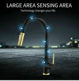 2023 Brushed Gold Spout Matte Black pull out with spray function kitchen mixer tap faucet NO sensor
