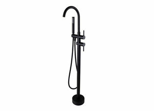 Brushed Brass Gold Round Free Standing  Bath tub Mixer Spout Freestanding spout filler hand held