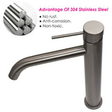 2021 Burnished  Gunmetal Round Tall Basin Mixer Vessel High Bathroom Sink Tap Vanity Faucet Curved Spout