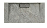 2023 Hand Crafted Marble Nature stone wash basin Hermès matt grey wall hung 470*320*60 mm