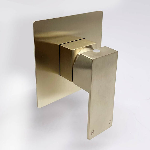 2023 New Square shower wall mixer Watermark Burnished Brass Gold