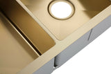 2022 Burnished brushed Brass gold Copper stainless steel 304 double bowl kitchen sink