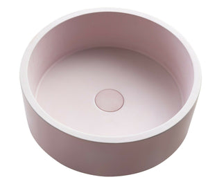 New Ultra Modern concrete cement wash basin counter top Matt Pink Round basin 2022