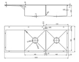 2024 Burnished Brass Gold stainless steel 304 double bowl kitchen sink with drainer tap hole