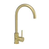 2023 Brushed Brass Gold Solid stainless steel  goose neck Swivel Kitchen tap PVD plated