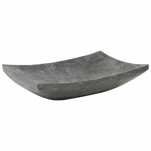 2021 Hand Crafted Marble Nature stone wash basin 500*350 mm Grey Stone on top basin