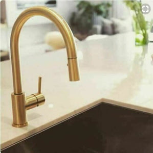 2023 Brushed Brass Gold Pull out Kitchen tap stainless steel PVD plated